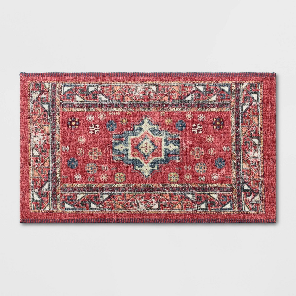 34"" x 20"" Vintage Persian Medallion Kitchen Rug Red - Threshold | Target