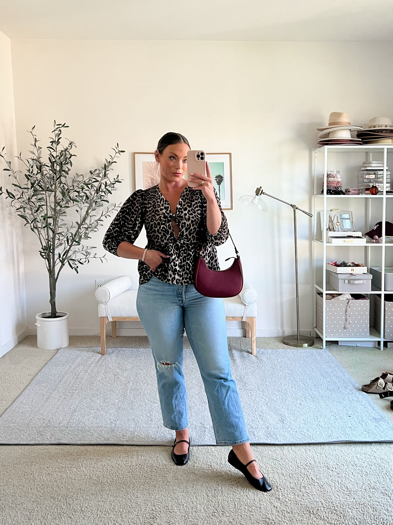 Leopard is a huge fall trend! 
Wearing a small in this top, it’s too tight in the chest, order tour usual size!
Levi’s ribcage, I sized up and had the waist taken in! 

Mary Jane’s flats  super comfy

#LTKFindsUnder100 #LTKSeasonal #LTKMidsize