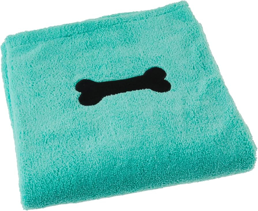 Bone Dry Pet Grooming Towel Collection Absorbent Microfiber X-Large, 41x23.5", Embroidered Green | Amazon (US)