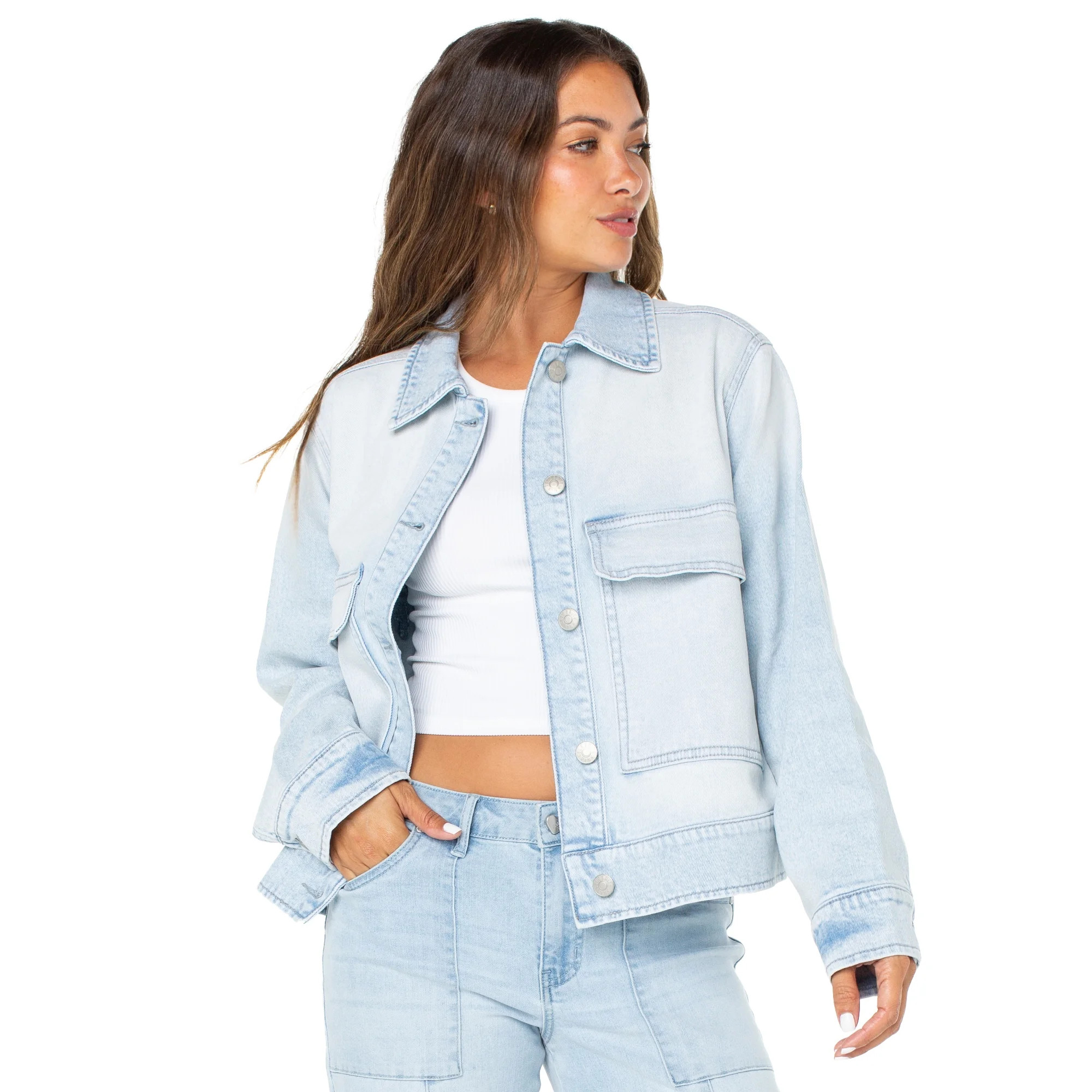 Celebrity Pink Oversize Denim Jacket | Walmart (US)