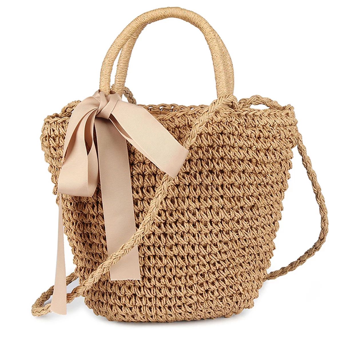 Straw Bag, Bohemian Style Straw Clutch For Women, Beach Straw Purse Woven Tote Bags Handbags | Walmart (US)