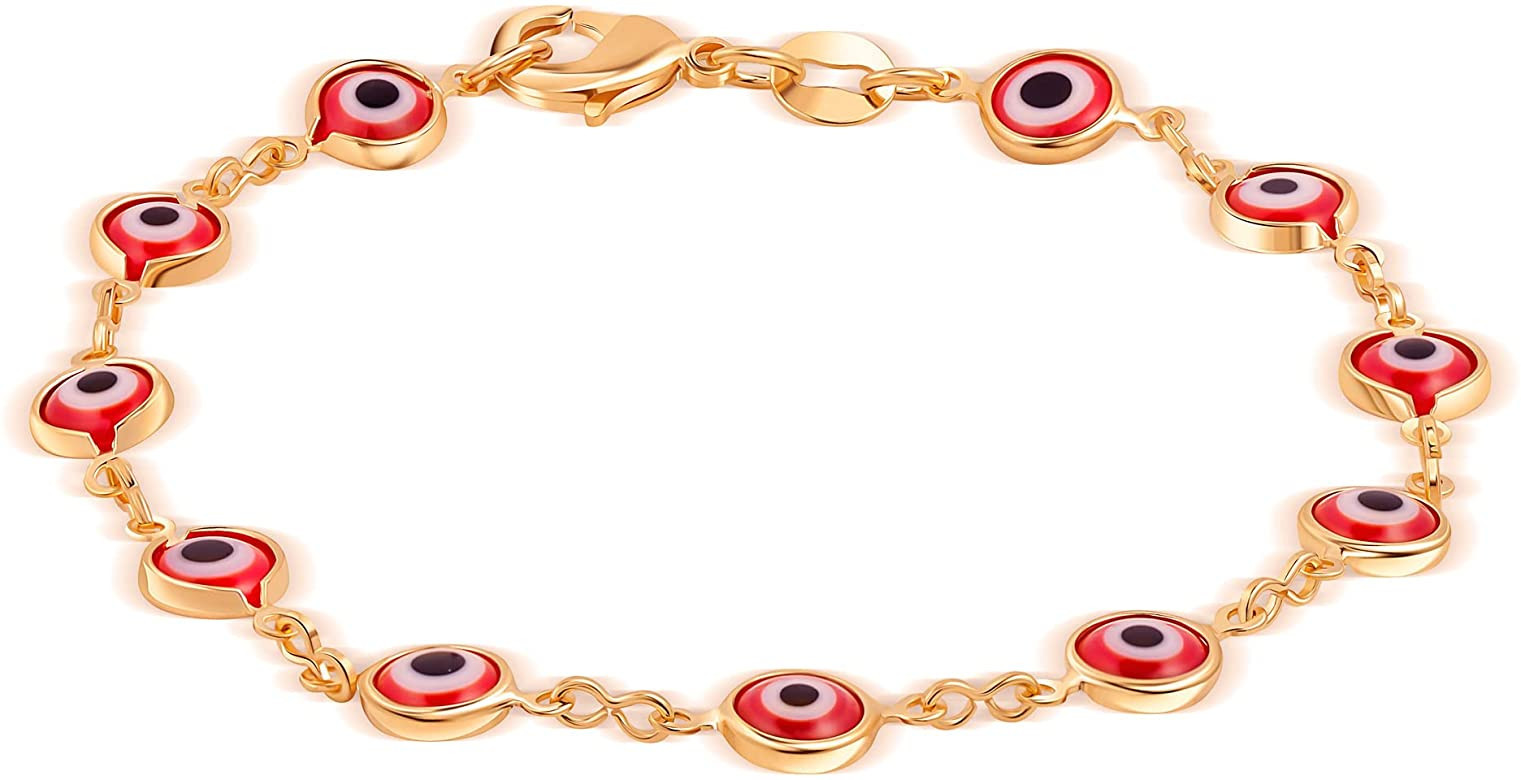 Barzel 18K Gold Plated Multicolored Evil Eye Bracelet for Women - Made in Brazil | Amazon (US)
