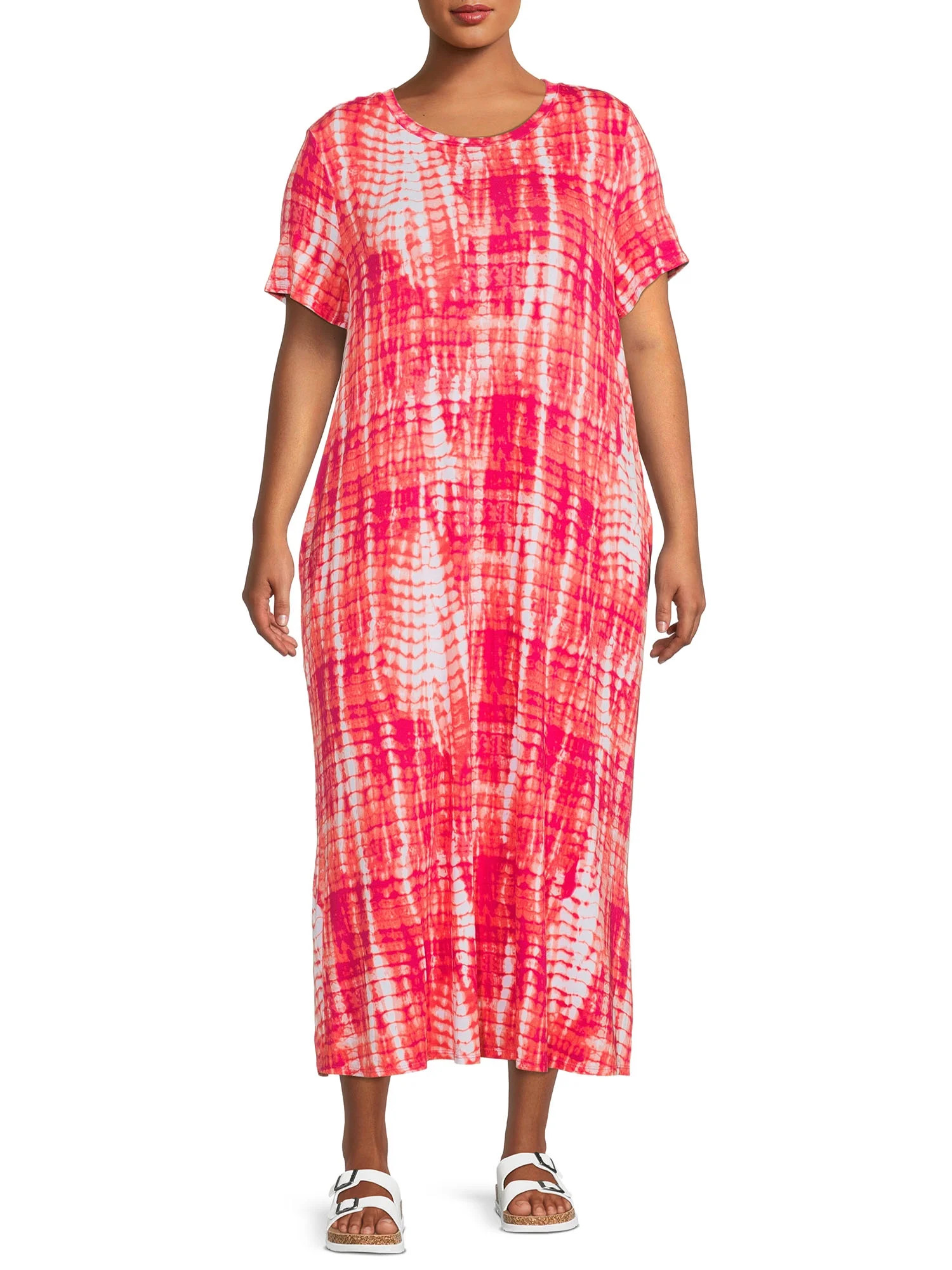 Terra & Sky Women's Plus Size Maxi Dress with Side Slits - Walmart.com | Walmart (US)