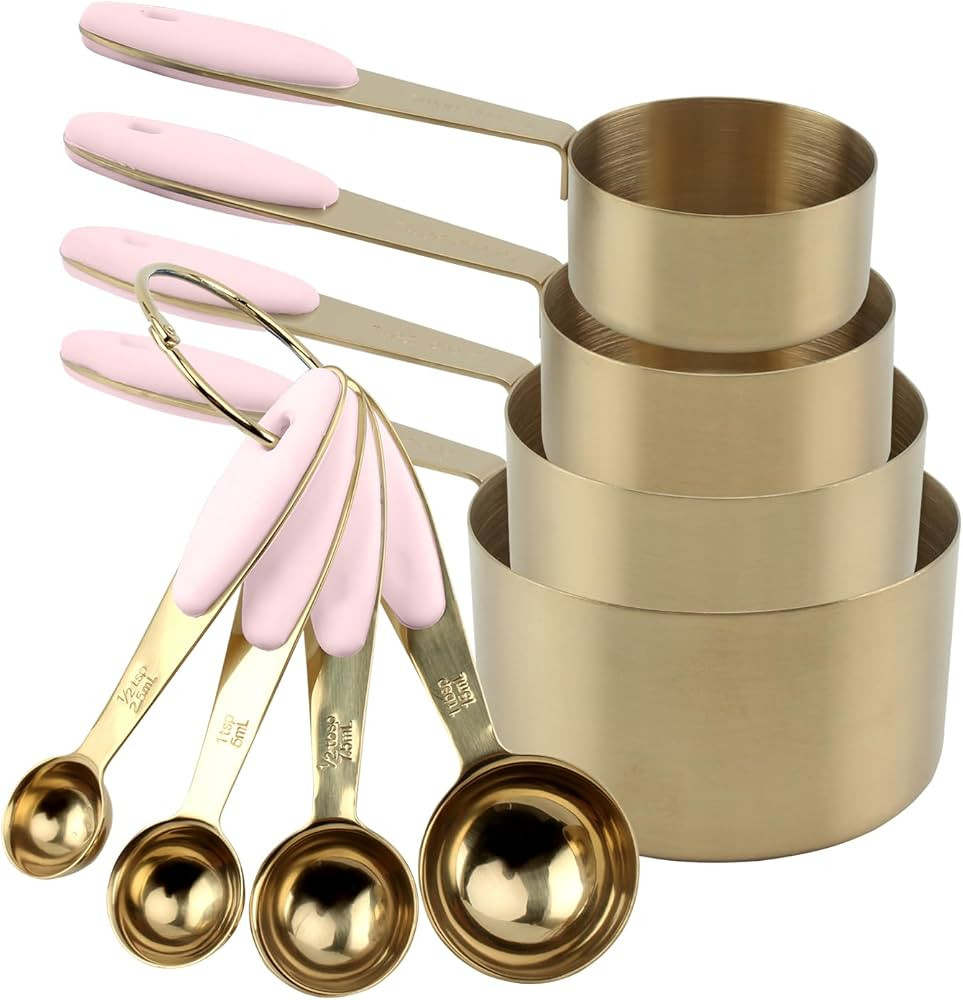 COOK WITH COLOR Measuring Cups Set and Measuring Spoon Set, Stainless Steel Handles, Nesting Kitc... | Amazon (US)