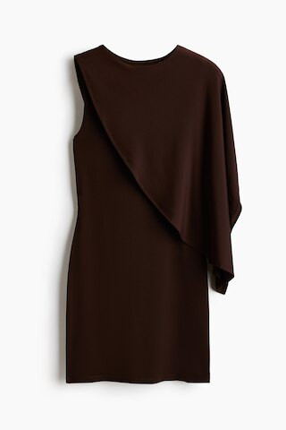H & M - Cape-Detail Mini Dress - Brown | H&M (US + CA)
