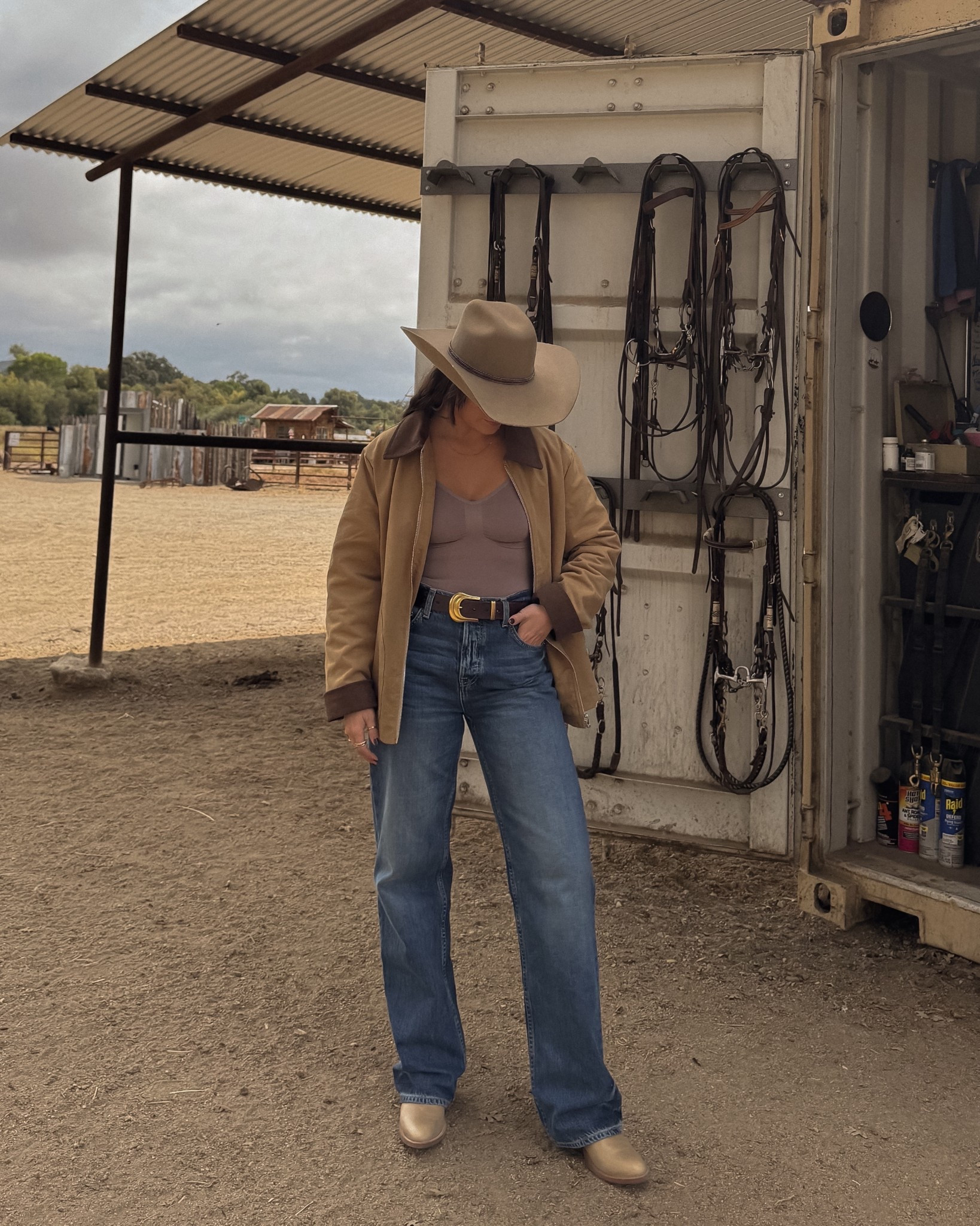 Western fall outfit inspo 🤎🍂
Craving slow mornings and simple western days.
Linked my ranch day outfit on LTK denim, boots, and this jacket I’ve been living in. Easy, timeless, and a little country. 

#LTKFallFashion #LTKWestern #CowgirlOutfit #WesternOutfitInspo #FallOutfitIdeas #NeutralOutfit #WesternStyle #CowgirlFashion #LTKStyle #CountryOutfit #CowgirlAesthetic #WesternWardrobe #RanchOutfit #LTKDenim #CoastalCowgirl #FallStyleInspo #WesternVibes #CowgirlBoots #LTKUnder100 #ClassicWesternStyle