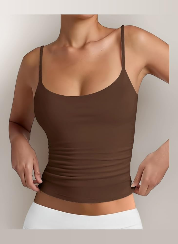 Damen Crop Tops Sommer U-Ausschnitt \u00c4rmellos Oberteil Sexy Verstellbare Spaghettitr\u00e4ger... | Amazon (DE)
