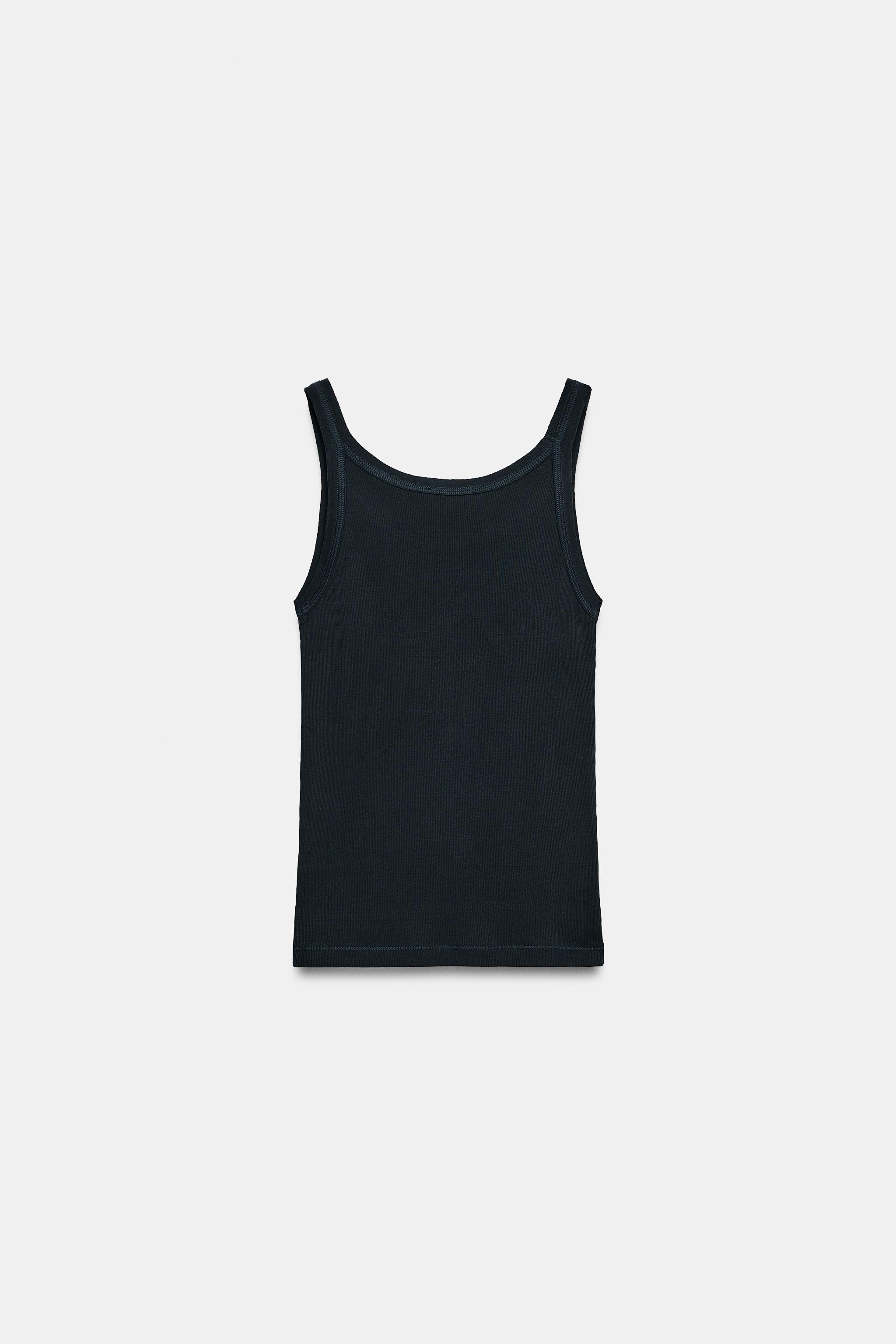 RIBBED COTTON VEST TOP | Zara UK