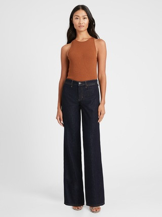 Petite High-Rise Wide-Leg Zipper Pocket Jean | Banana Republic (US)