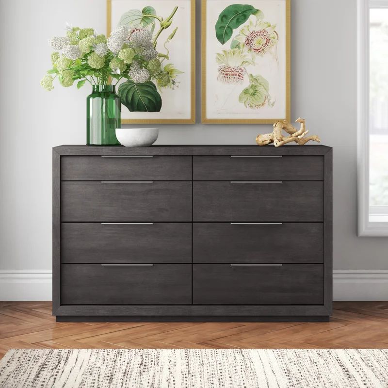Eloise 8 Drawer 64" W Solid Wood Dresser | Wayfair Professional