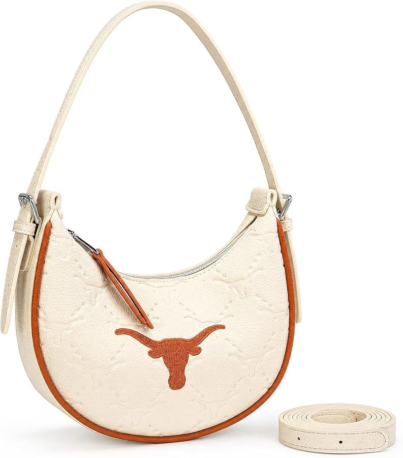 NCAA Crescent Shoulder Bag for Women, Half Moon Clutch Purses for Birthday/Graduation Gifts | Amazon (US)