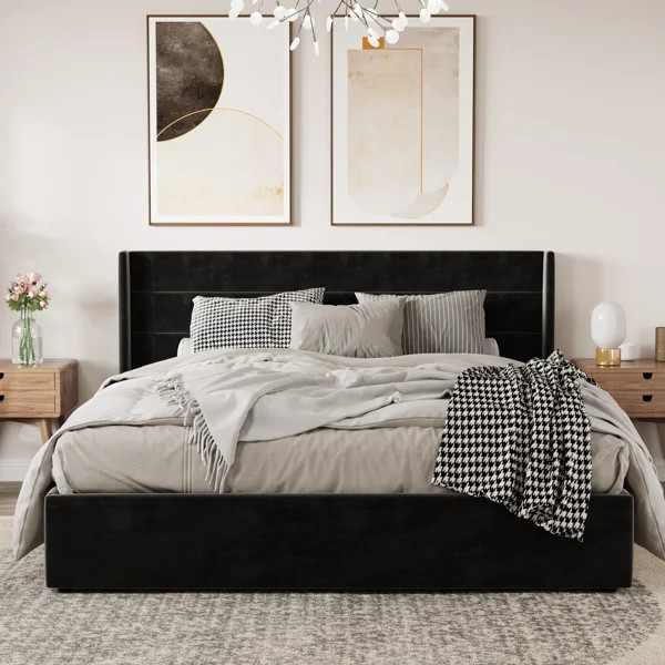 Braya Hydraulic Lift Up Storage Upholstered Platform Bed | Wayfair North America