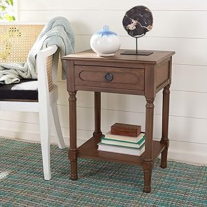 Safavieh Home Collection Allura Brown 1-Drawer Bottom Shelf Accent Table ACC5718C, 0 | Amazon (US)