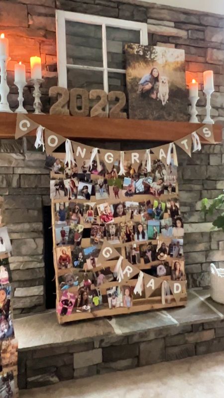 DIY graduation party decor ideas. Customize burlap banners. Pallet photo display. Easy and affordable projects. #graduationparty #DIYcrafts #photodisplay 

#LTKFind #LTKhome #LTKstyletip