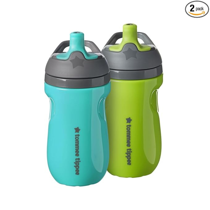 Tommee Tippee Insulated 9oz Sporty Spout Toddler Water Bottle, No Spill, Sippy Cups for Toddlers ... | Amazon (US)