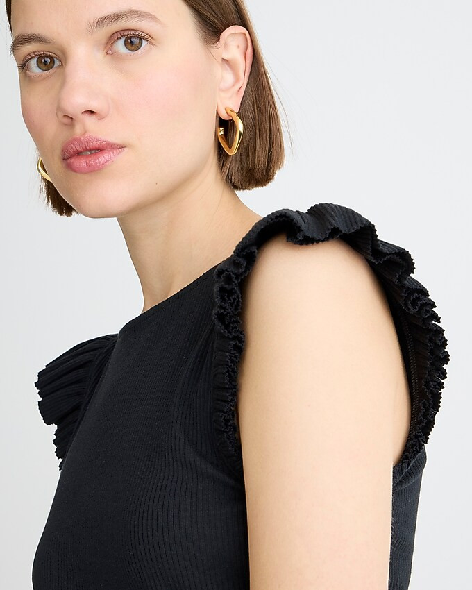 Vintage rib ruffle boatneck tank top | J. Crew US