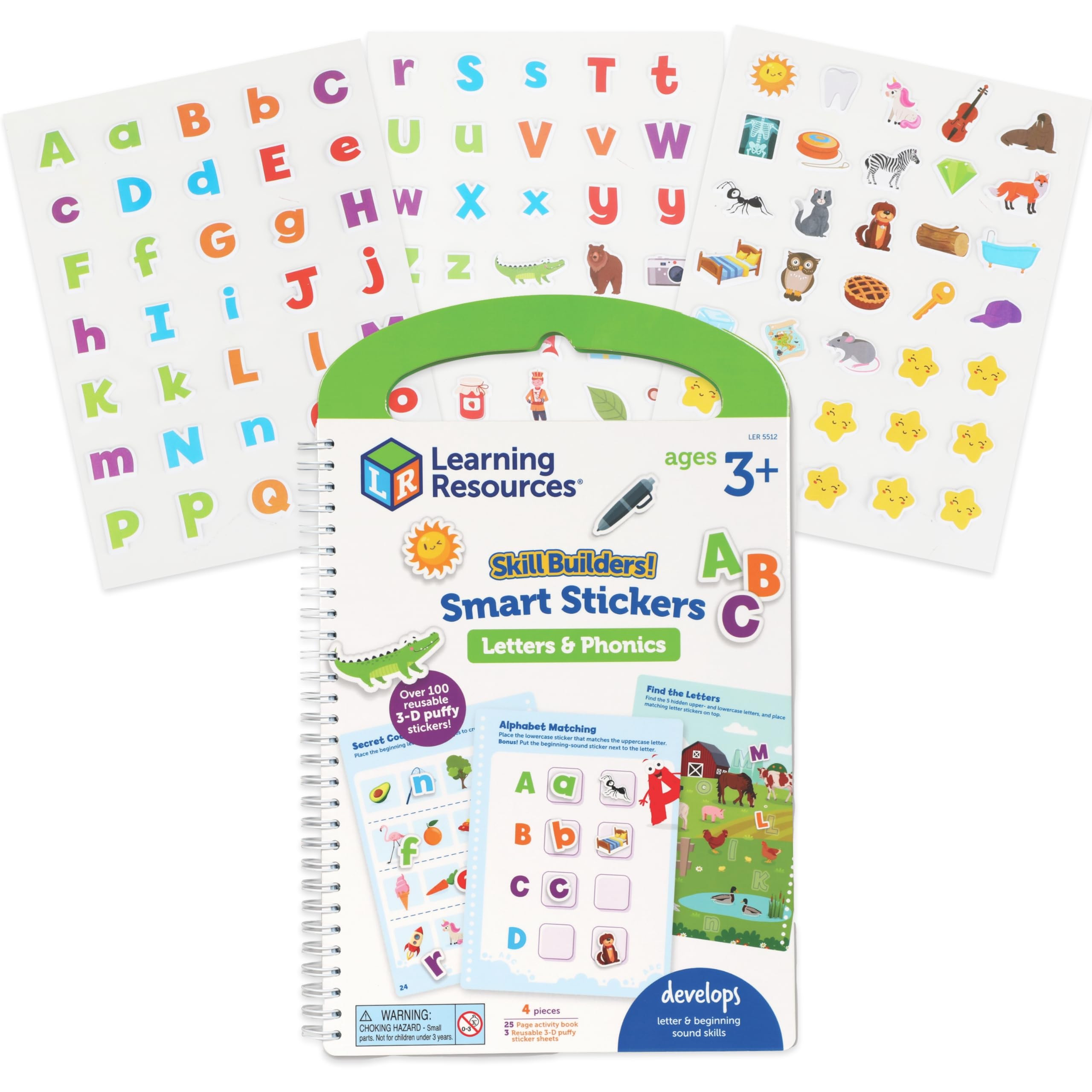 Learning Resources Skill Builders Smart Stickers Letters & Phonics, Alphabet Stickers, Reusable S... | Amazon (US)