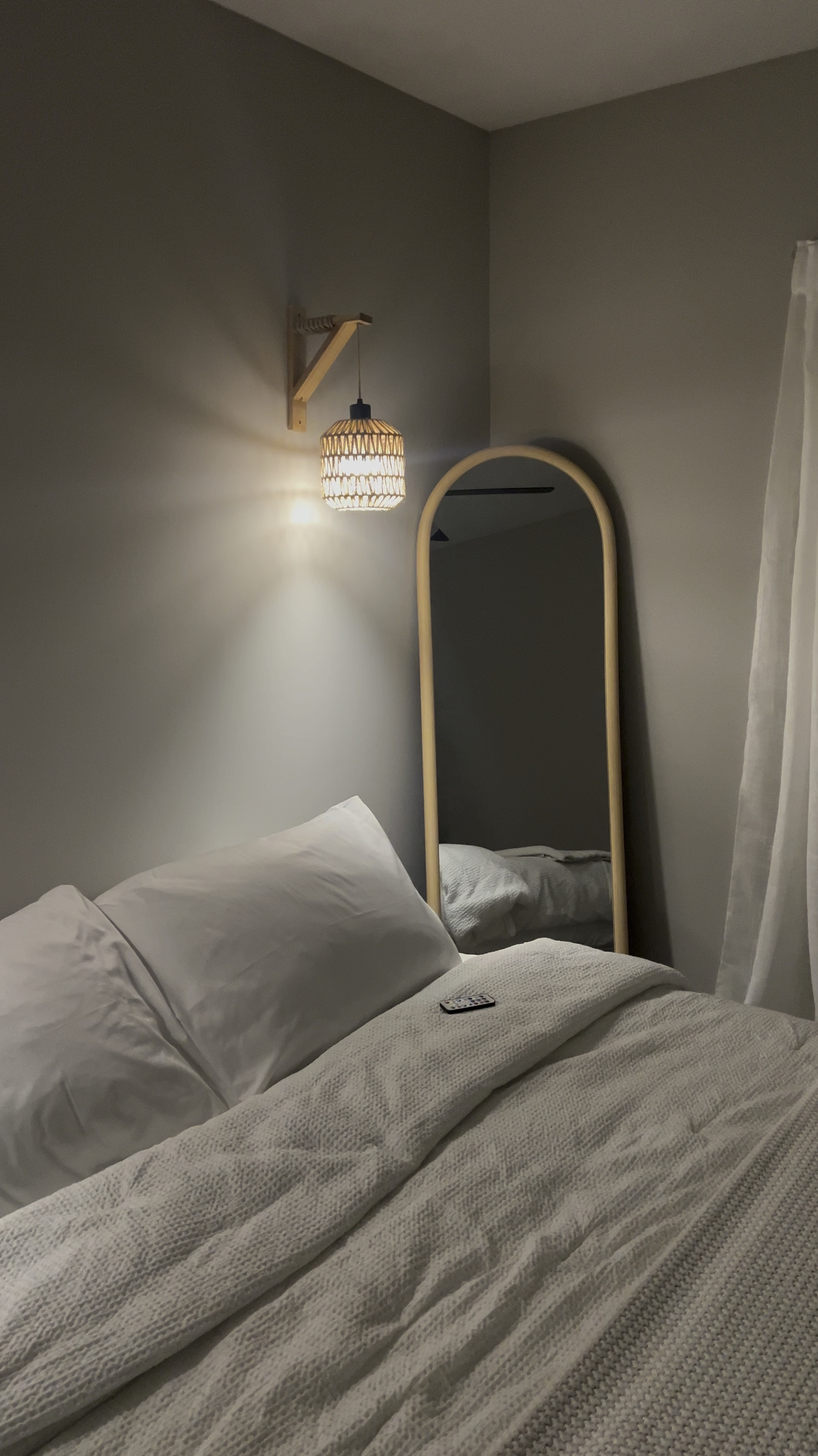 Boho bamboo modern guest room with hanging bamboo lights

#LTKSaleAlert #LTKHome
