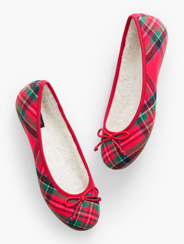 Blakely Cozy Ballet Slippers - Solstice Plaid | Talbots