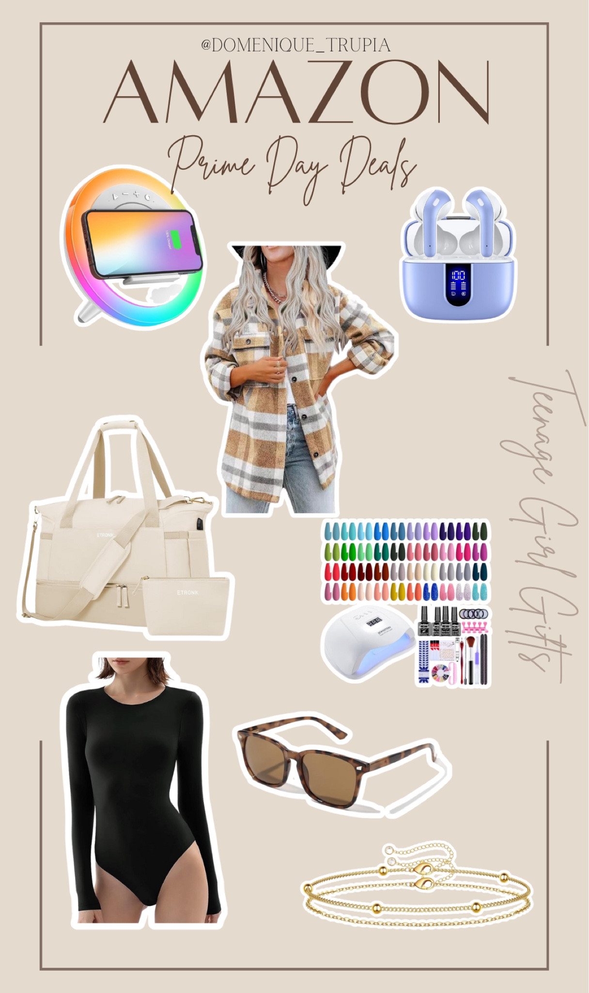 Amazon Prime Day gift ideas for teenage girls 


Plaid shacket | ear buds | gel nail polish | travel bag | sunglasses | phone charger | bodysuit 

#LTKGiftGuide #LTKxPrime #LTKSeasonal