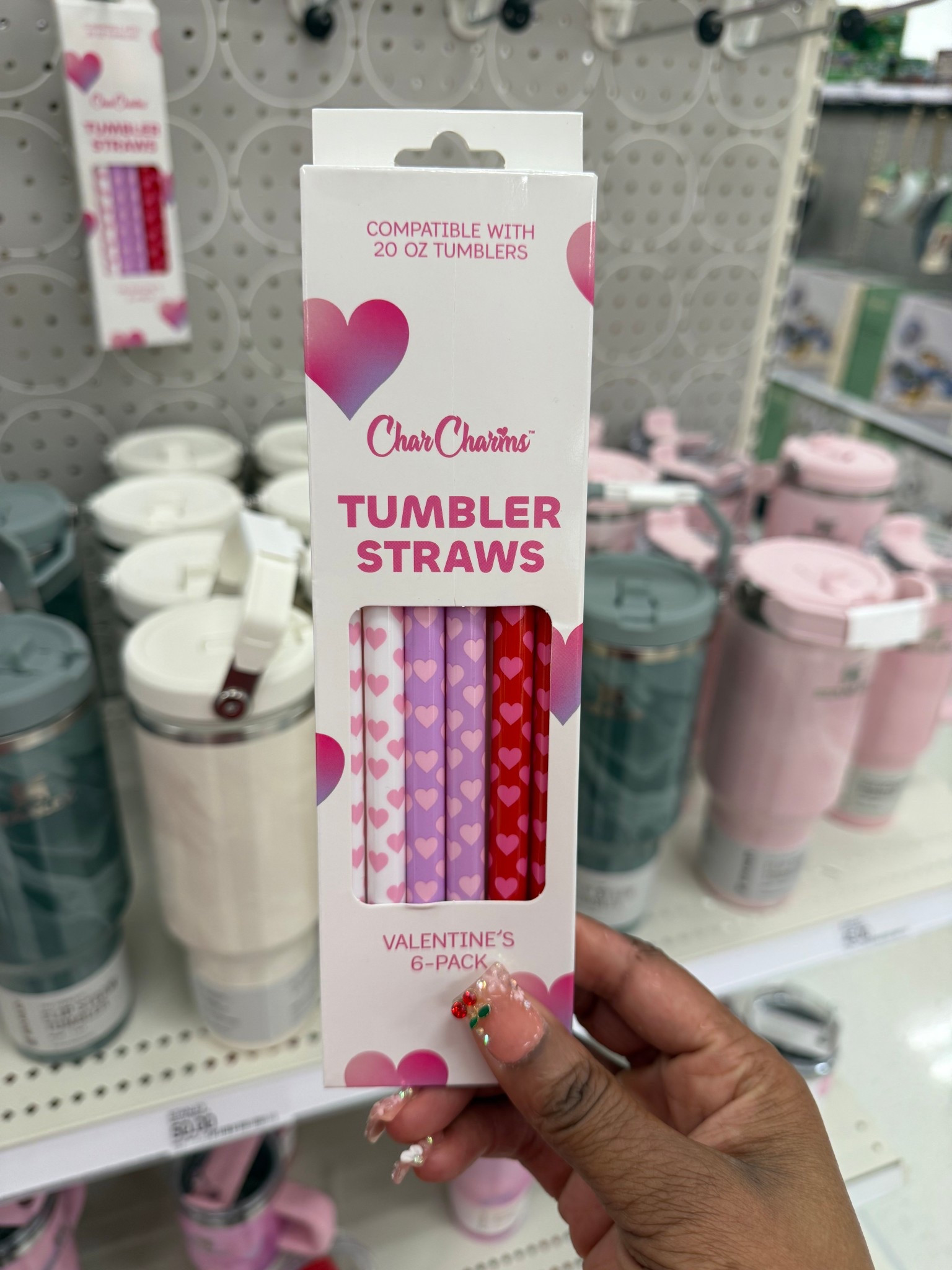 These Valentines heart themed tumbler straws are perfect for Stanley tumblers! 

#LTKSeasonal