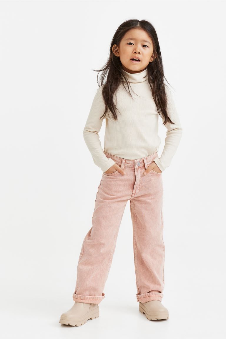 Wide Leg Jeans - Light pink - Kids | H&M US | H&M (US)