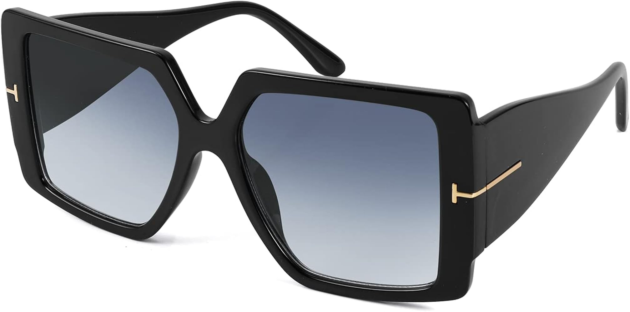 FEISEDY Retro Square Oversized Sunglasses with Delicate Metal T-SIGN for Women Men B4036 | Amazon (US)