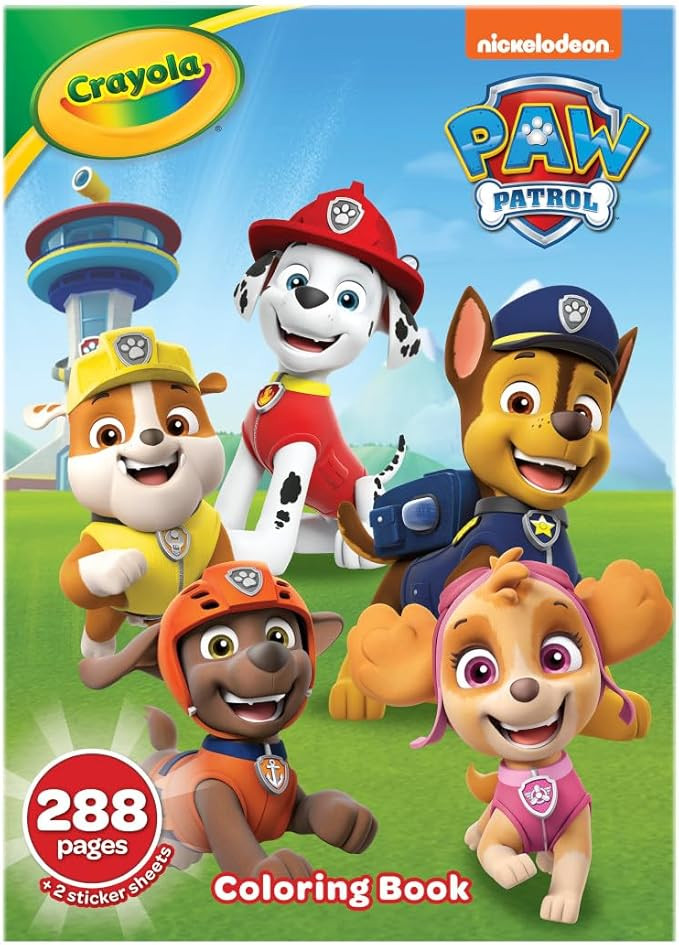 Crayola Paw Patrol Coloring Book (288pgs), Kids Coloring Book Pages & Stickers, Paw Patrol Gift &... | Amazon (US)
