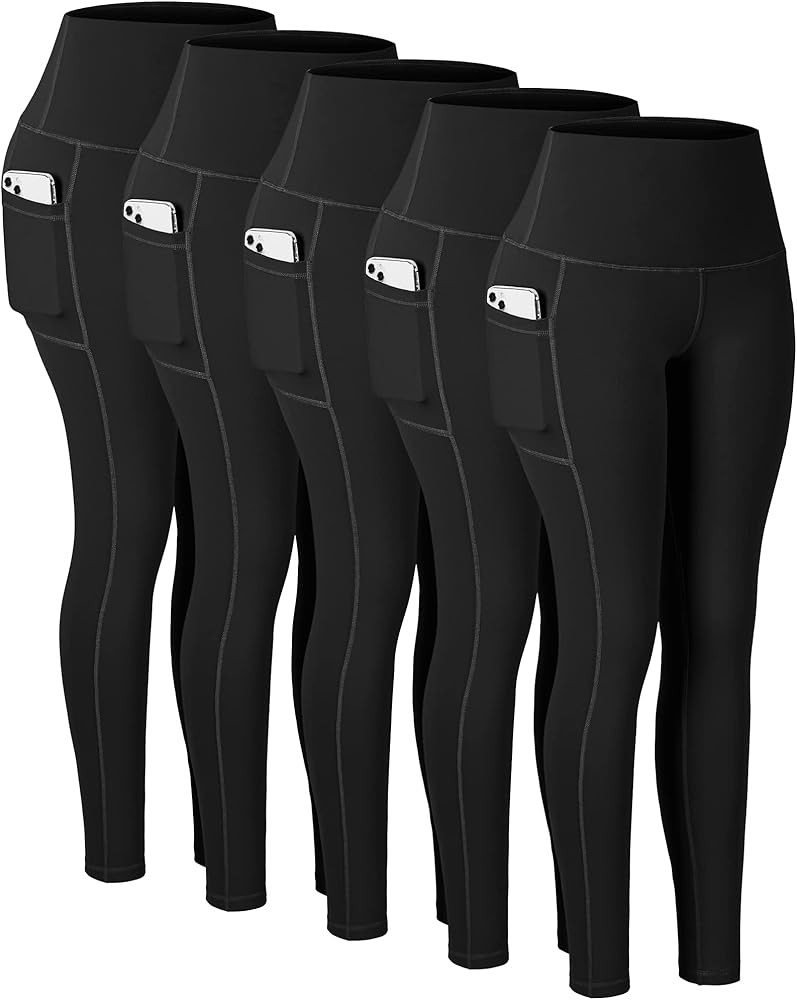 CHRLEISURE Leggings with Pockets for Women, High Waisted Tummy Control Workout Yoga Pants | Amazon (US)