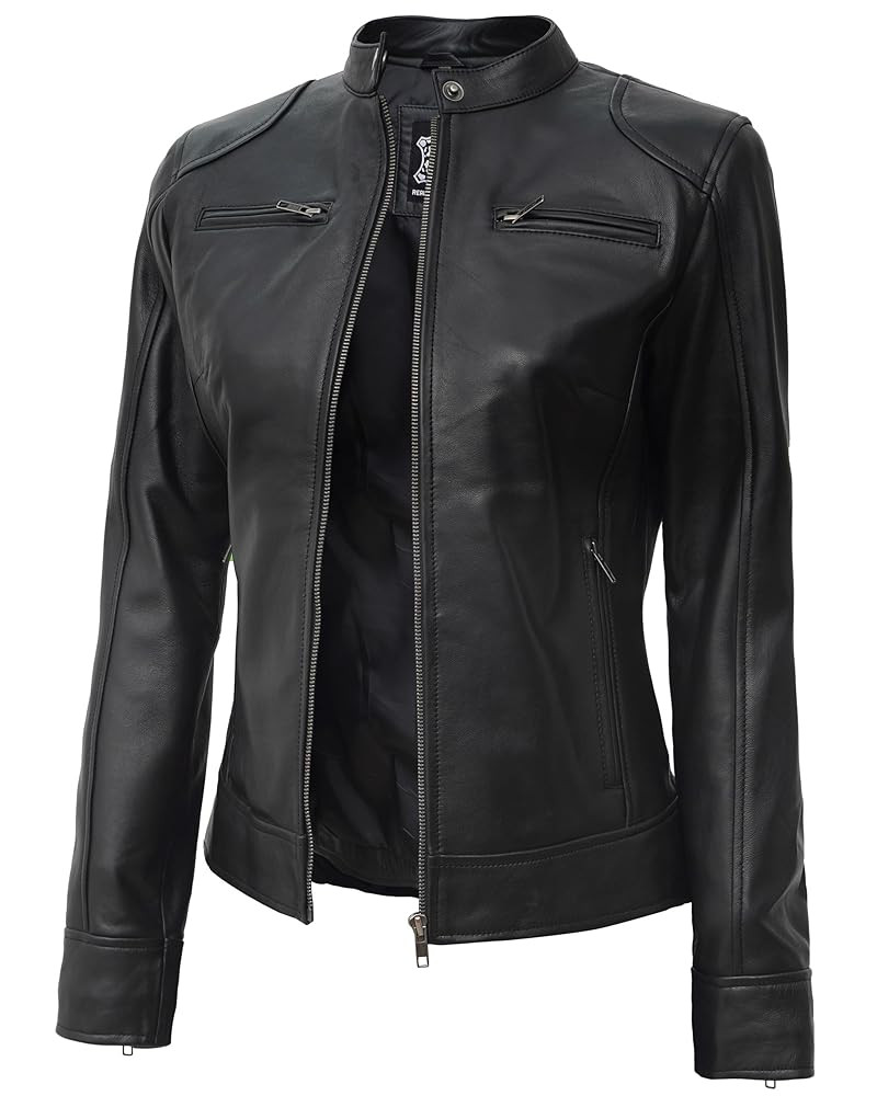fjackets Leather Jacket Women Real Lambskin Leather Women Jackets For Womens Stylish Leather Jack... | Amazon (US)