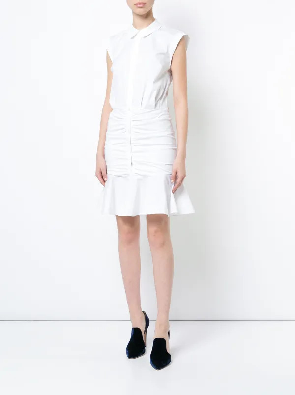 frill-trim shirt dress | Farfetch Global