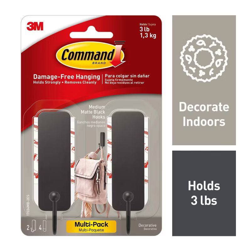 Command 2pk Wire Decorative Hooks Black | Target