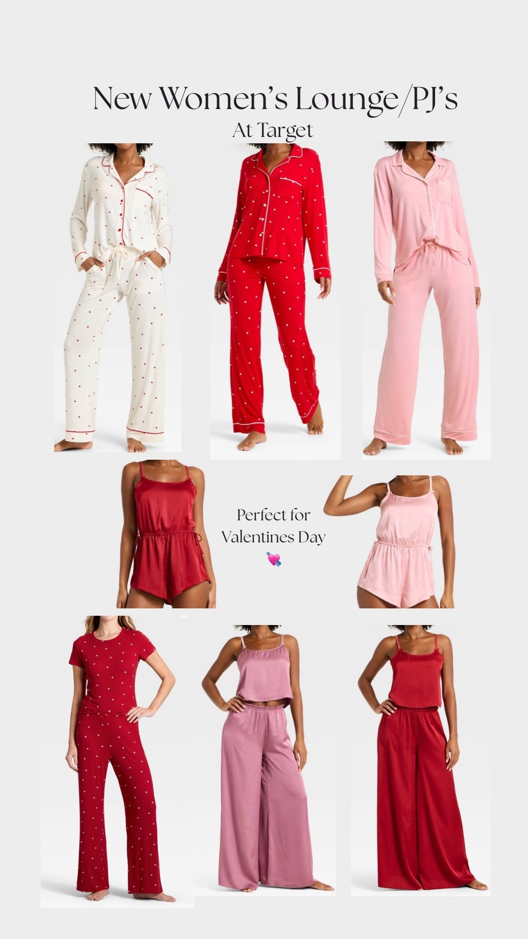 New lounge and pajama sets perfect gifts for her or would make great sets for Valentines Day! Hearts pointelle and pajama sets red and pink satin 

#LTKFindsUnder50 #LTKHoliday #LTKGiftGuide