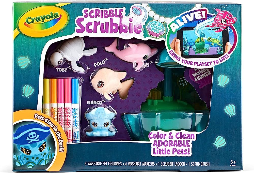 Crayola Scribble Scrubbie Glow Lagoon Pets, Sea Animal Toys, Gifts for for Boys & Girls, 3+ | Amazon (US)