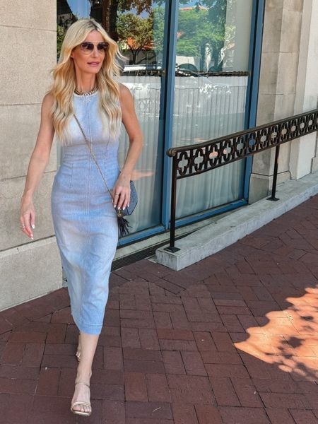 I’m obsessed with this slimming sleeveless denim dress! The material is so comfortable and the fit is impeccable! I’m wearing an XS.#summerdress #sandals #nashvilleoutfit 

#LTKOver40 #LTKStyleTip #LTKSeasonal