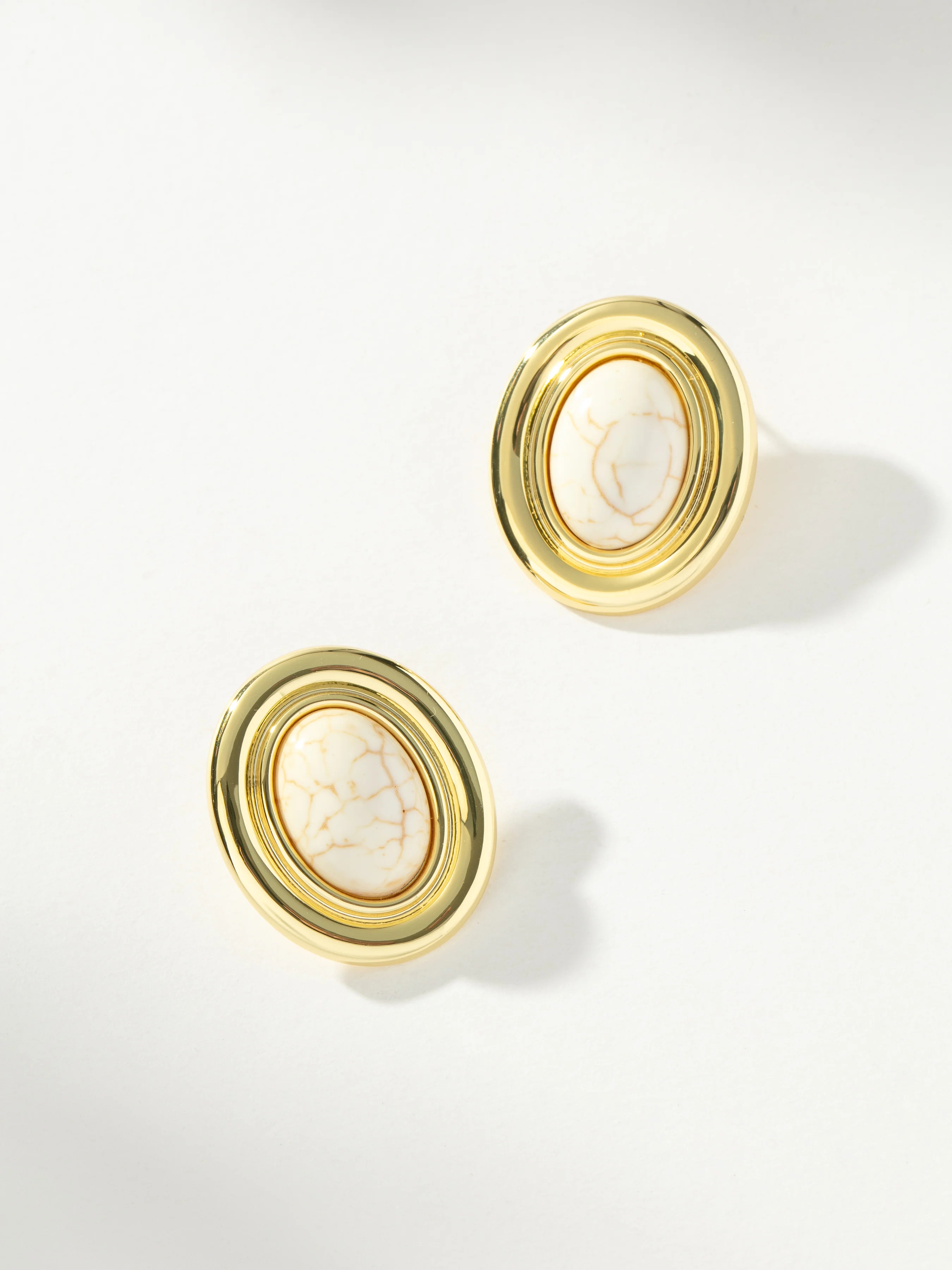Ella Statement Earrings in Gold | Stone Stud Earrings | Uncommon James | Uncommon James