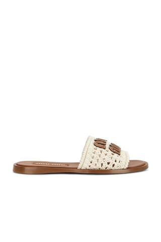 Miu Miu Ciabatte Crochet Slide in Ivory | FWRD 
