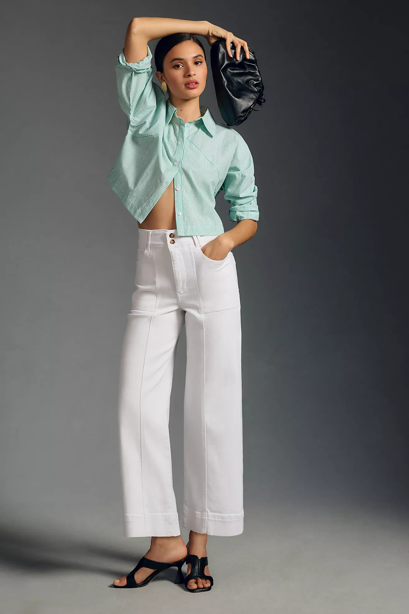 The Skipper Seamed High-Rise Cropped Wide-Leg Jeans | Anthropologie (US)