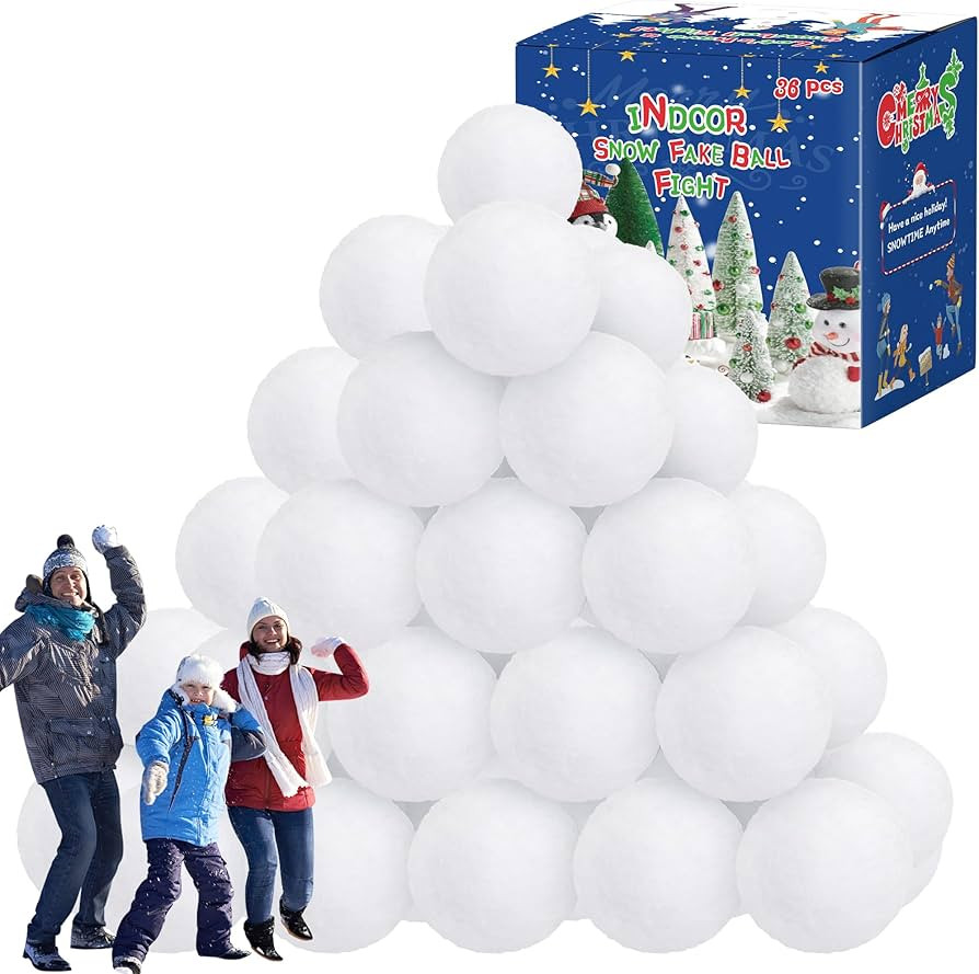 36 PCS Snow Balls for Kids Indoor, Plush Indoor Snow Ball Fight Set, Soft Fake Snow Balls Artific... | Amazon (US)