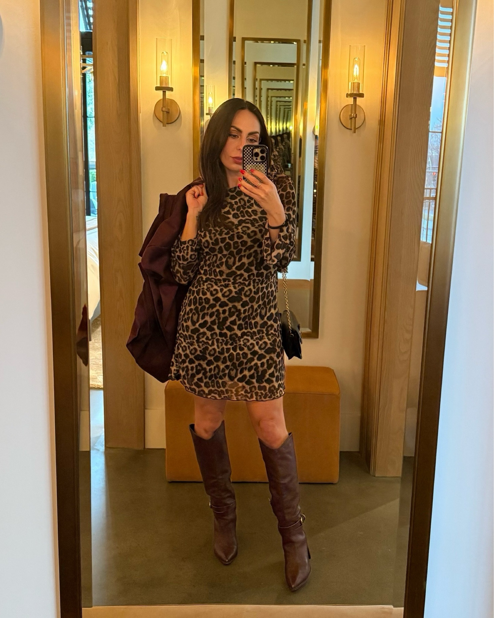 My favorite combo 👌

Leopard dress: small
Burgundy satin blazer: XS

#girlsnight #leoparddress #burgundyblazer #blazer #boots #leopard 

#LTKStyleTip #LTKFindsUnder50