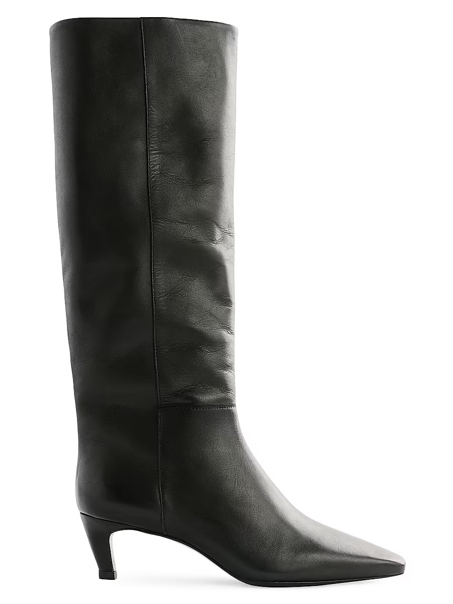 Women's Remy 50MM Leather Knee-High Boots - Black Leather - Size 9.5 | Saks Fifth Avenue