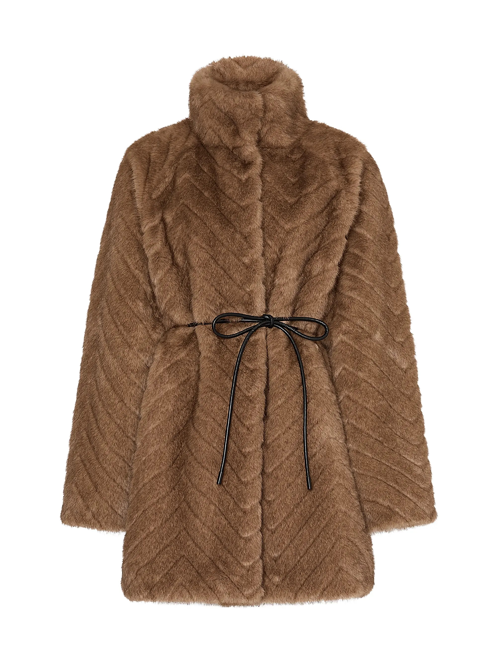 Milly Dayna Chevron Faux-Fur Coat | Saks Fifth Avenue | Saks Fifth Avenue