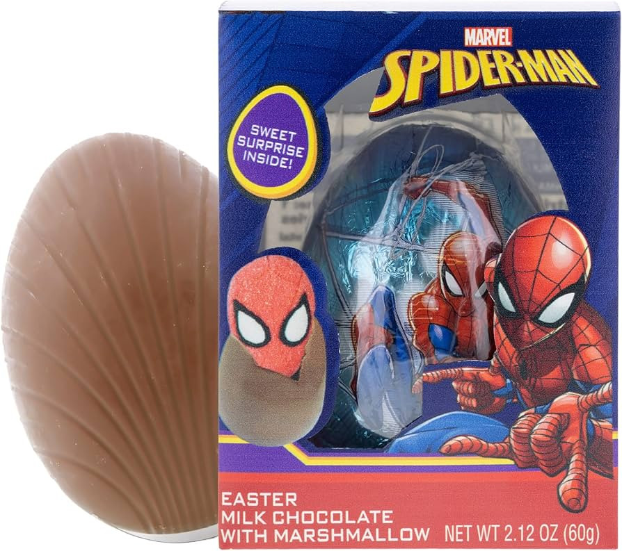 Spiderman Chocolate Egg with Marshmallow Inside, Easter Candy Individually Wrapped, 2.12 Ounces | Amazon (US)
