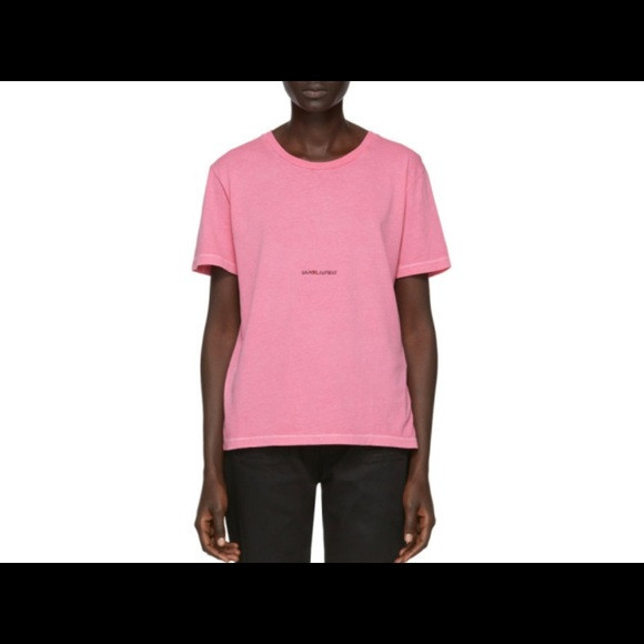 Saint Laurent womens tee shirt size xs in pink | Poshmark