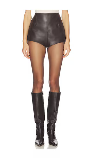 Elia Leather Short in Espresso | Revolve Clothing (Global)