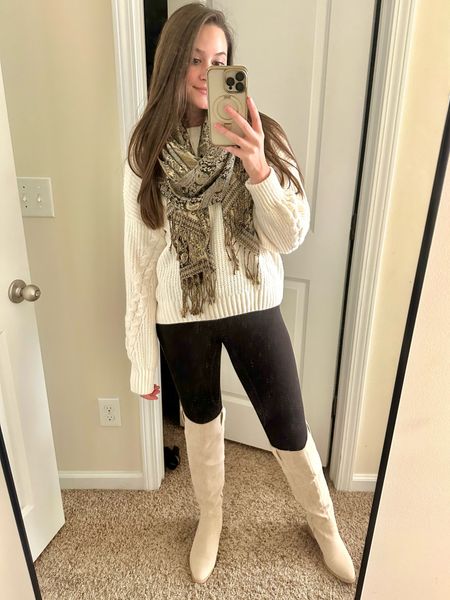 A comfy #outfit for the #winter time! You could dress it up by swapping out the #leggings for pants or a skirt (even a short one with the high boots) 😊.

Added some cream / beige sweater options as well - this one is from Ross so I can’t link it here!

 #otkboots #beige #cream #boots 

#LTKfindsunder50 #LTKCyberWeek