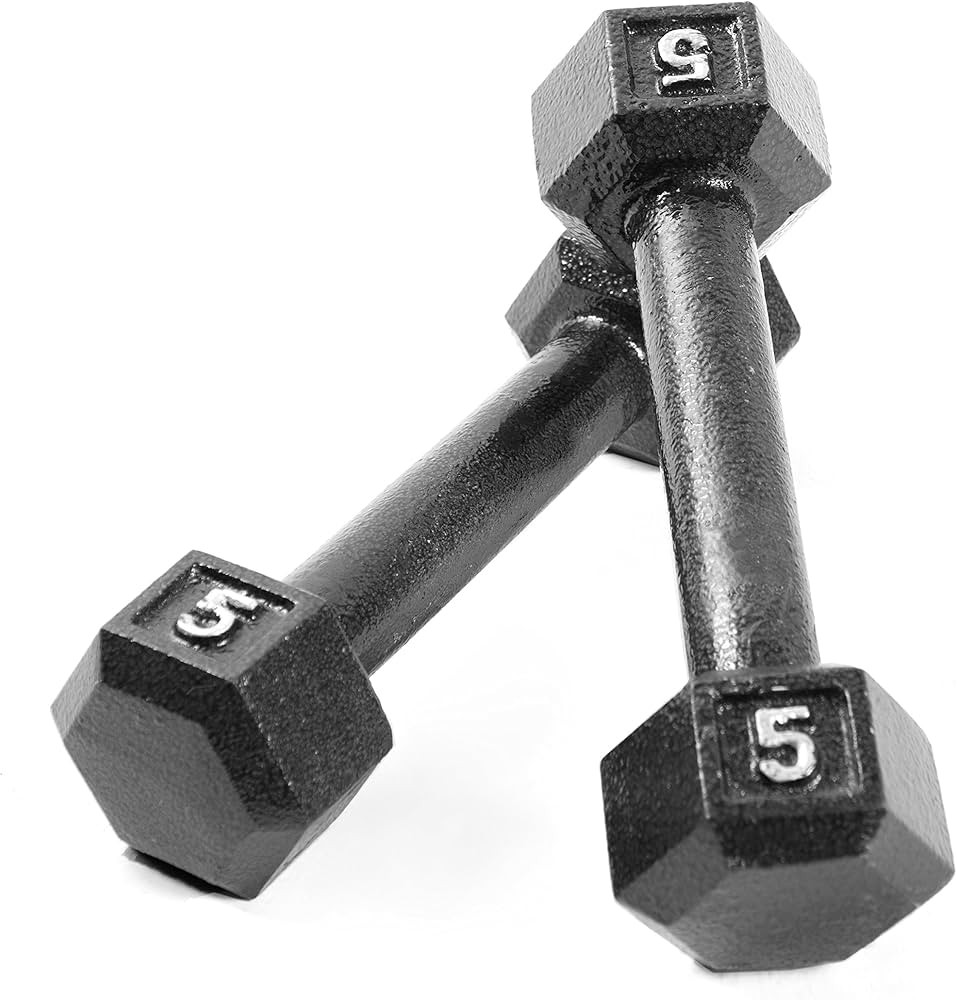 CAP Barbell Black Cast Iron Hex Dumbbell | 5-120 LBs | Single or Pair | Amazon (US)