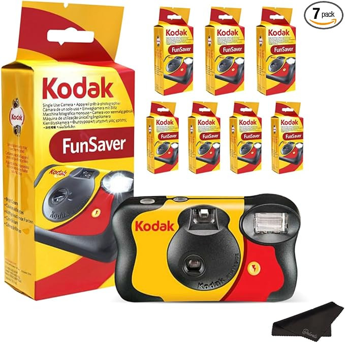 Kodak Funsaver Disposable Camera Bulk one time Single use 7-Pack 27exp 35mm Camera Bundled with B... | Amazon (US)
