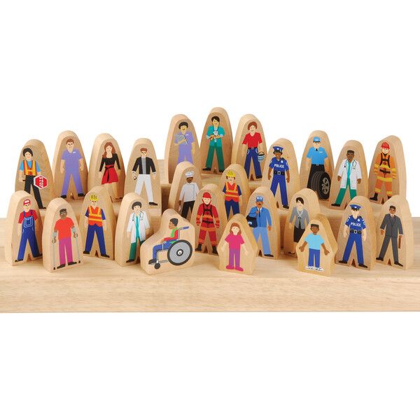 Wooden Community Figures (Set of 25) | Maisonette