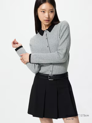 UNIQLO Women's Mini Cable Cardigan, Dark Green, XS | UNIQLO (US)